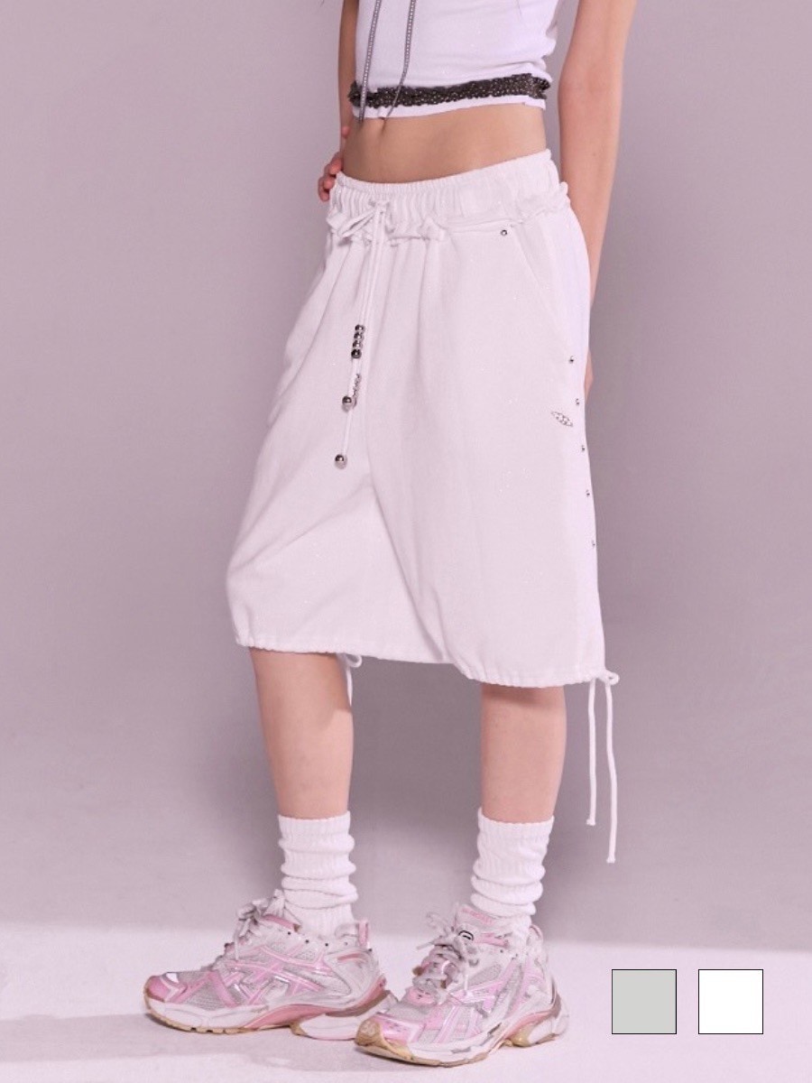 【CHERRYQUIRI】stud twinkle jogger bermuda pt 