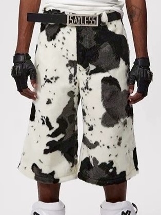 【Fourth3ex】Summer Eco-Faux Fur Cow Print Shorts / 【フォースセックス】エコファーカウプリントハーフパンツ