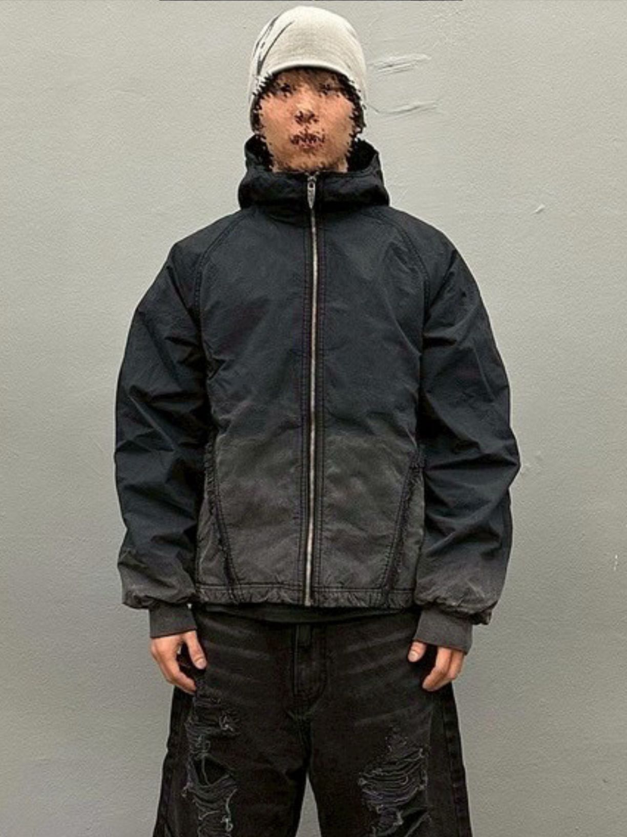 【BLR BLUER】Destroyed Gradation Washing Puffer Jacket