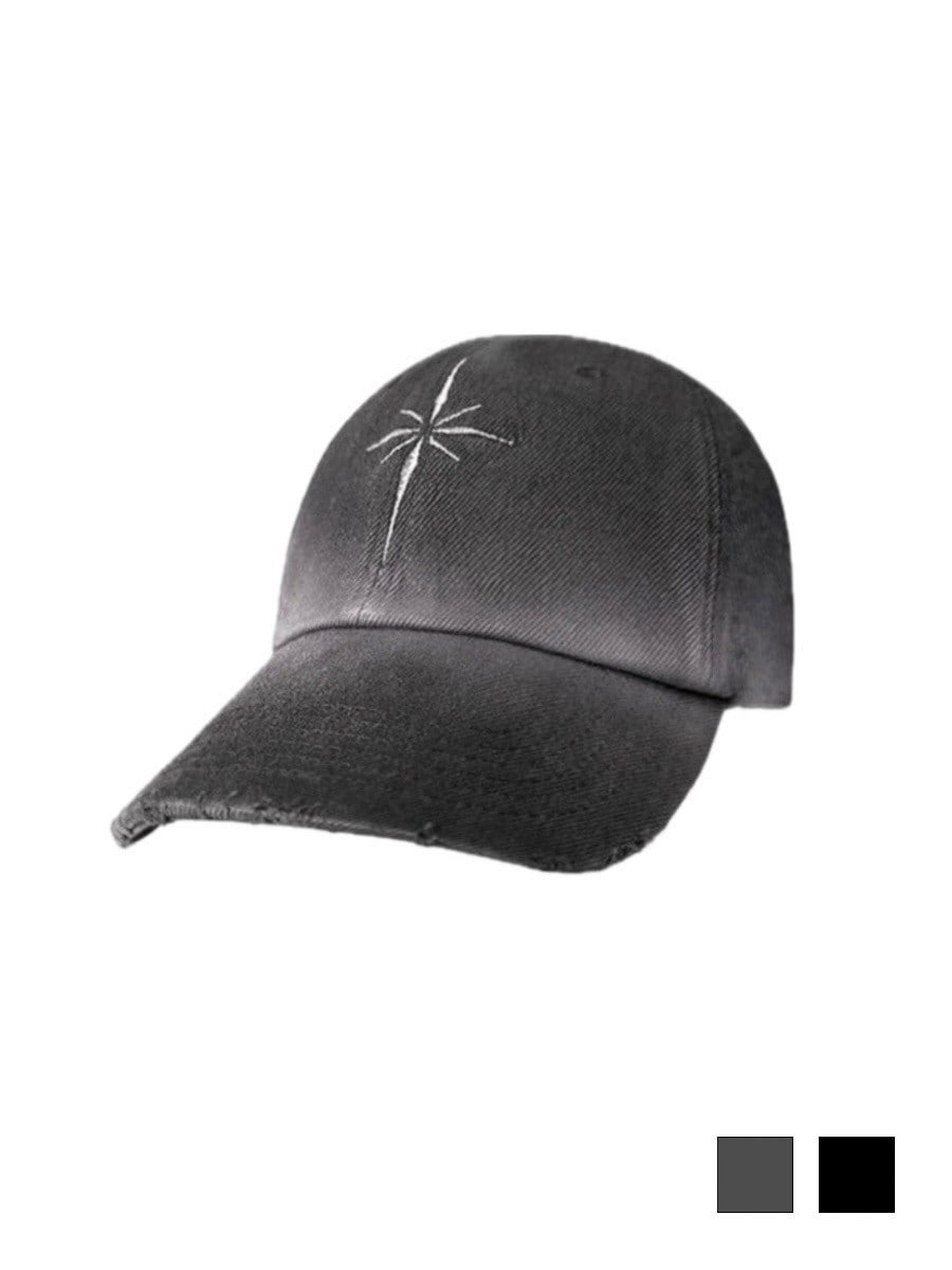 【BLR BLUER】Snowflakes Logo Washing Denim Ball Cap