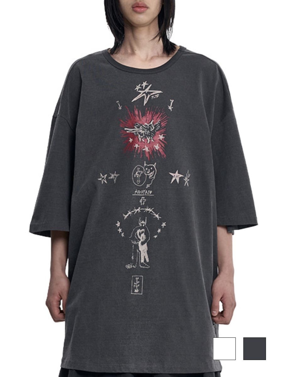 【AJOBYAJO】Blessing Doodle T-shirt / 【アジョバイアジョ】ブレッシングドゥードゥル半袖Tシャツ