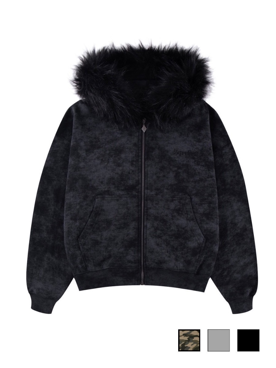 ジップフーディ Faux Fur Cross Zip Hoodie SUPPLIER】FAUX FUR CROSS ZIP HOODIE / 【サプライヤー】バック