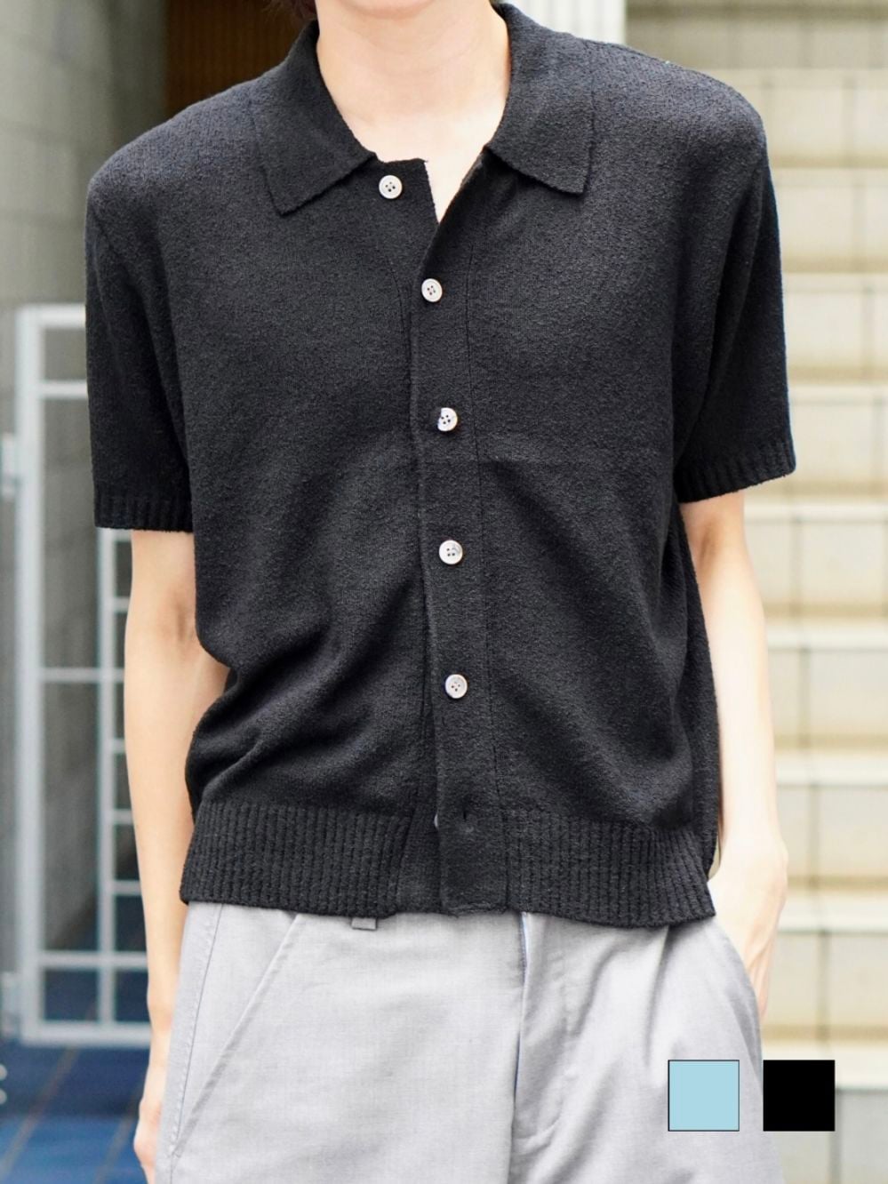 東京店WEB限定受注制【Chikashitsu +】boucle knit polo