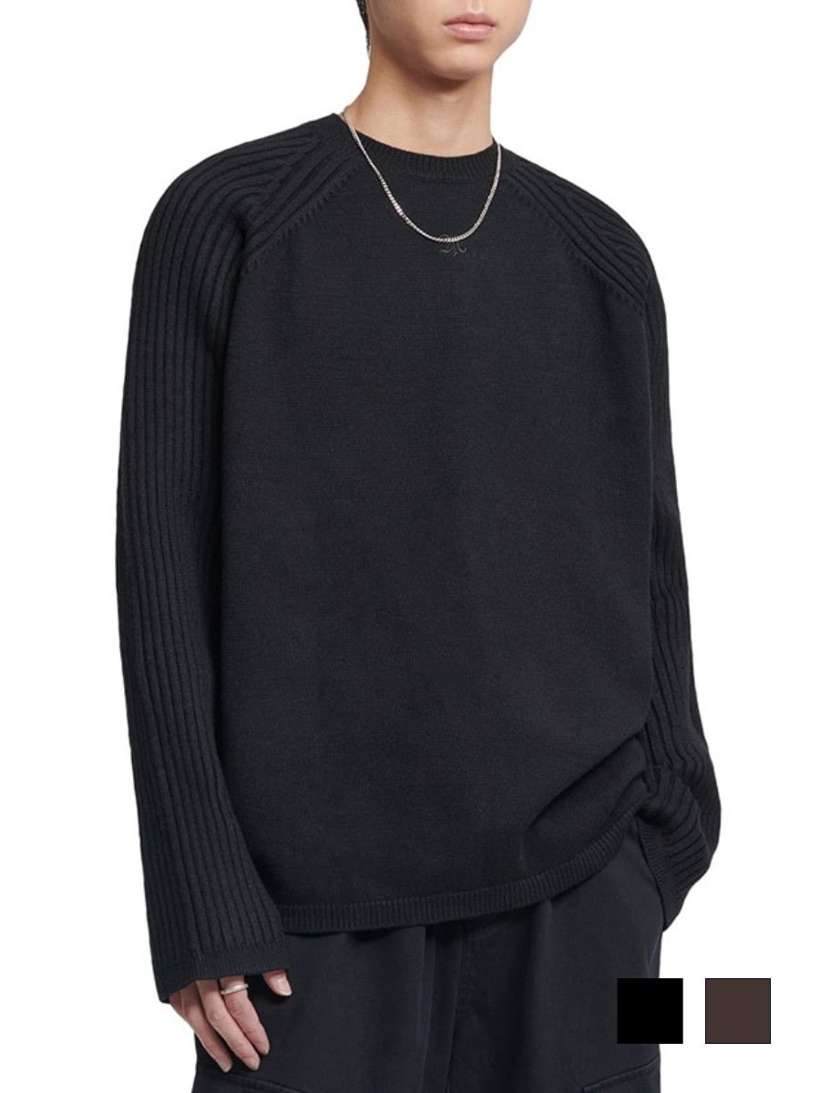 【NOMANUAL】DOUBLE ECHO WOOL KNIT