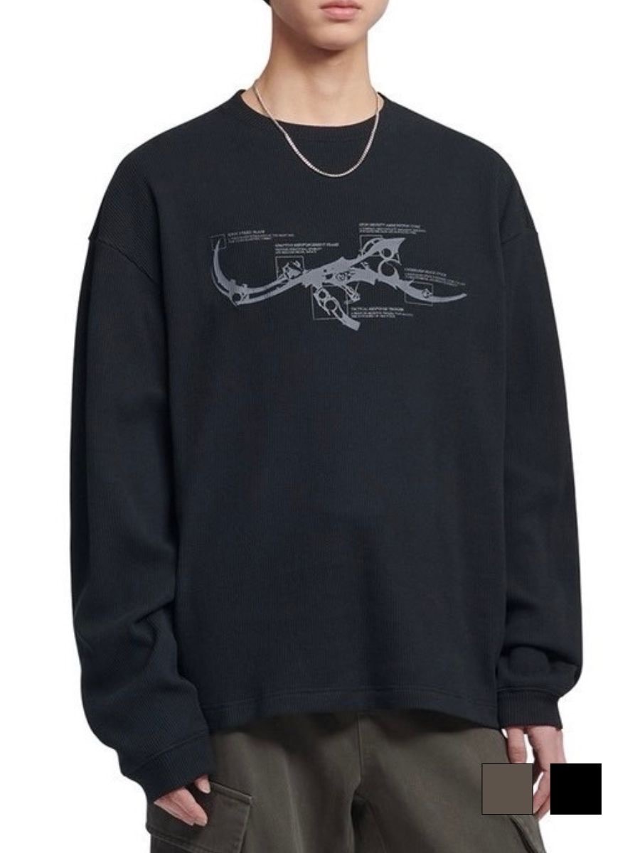 【NOMANUAL】NM RIFLE WAFFLE LONG SLEEVE TEE 