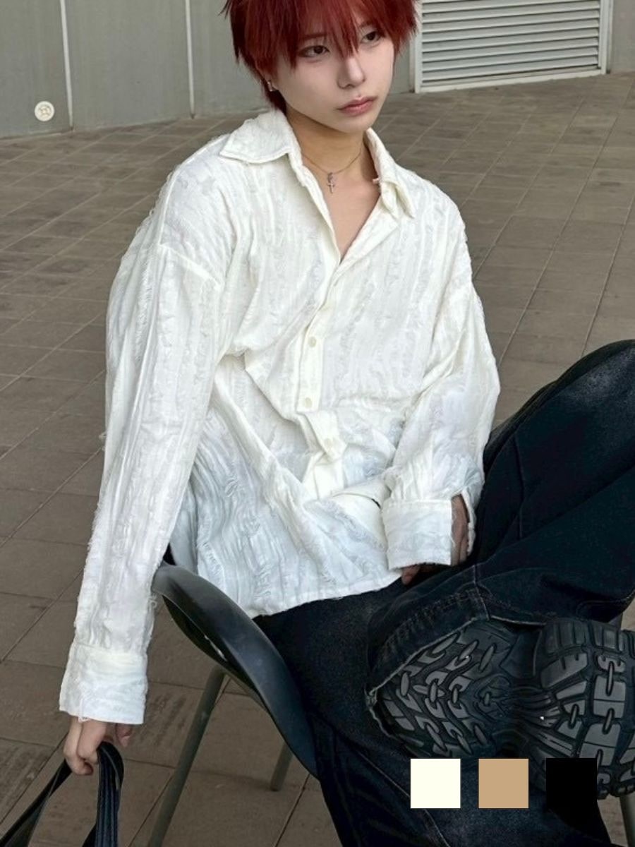 受注制【LUV CODE】damage shirt (3color)