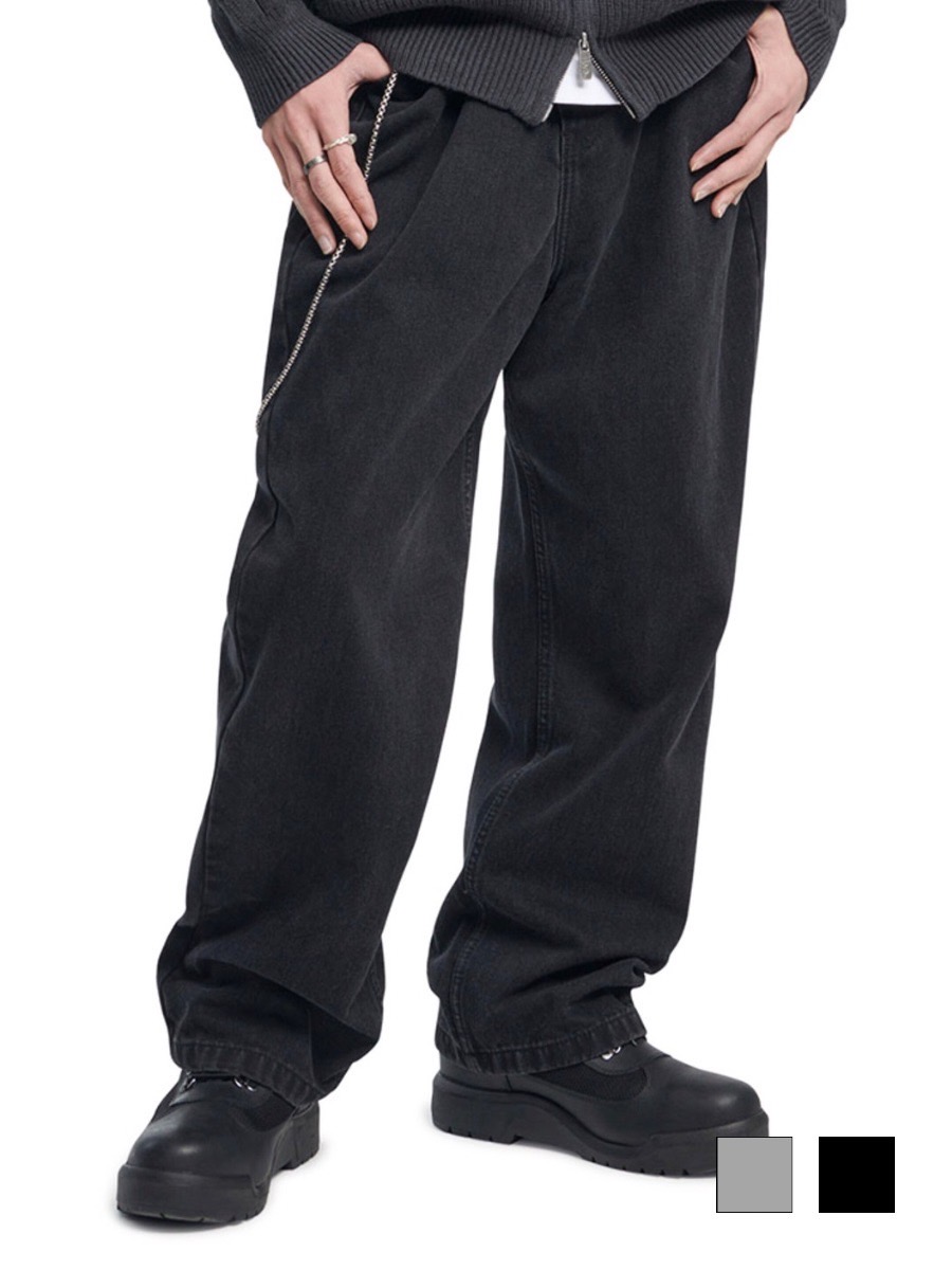 【NOMANUAL】STRAIGHT WIDE DENIM PANTS 