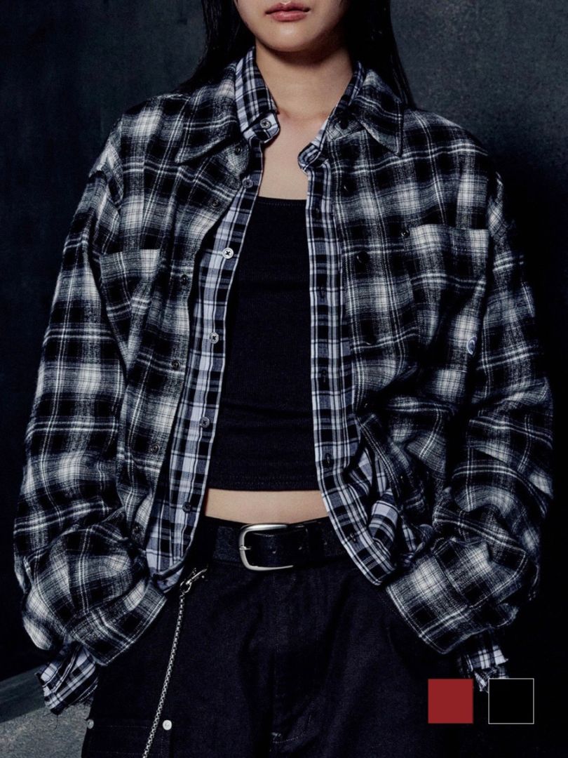【NOMANUAL】FLANNEL CHECK SHIRT JACKET 