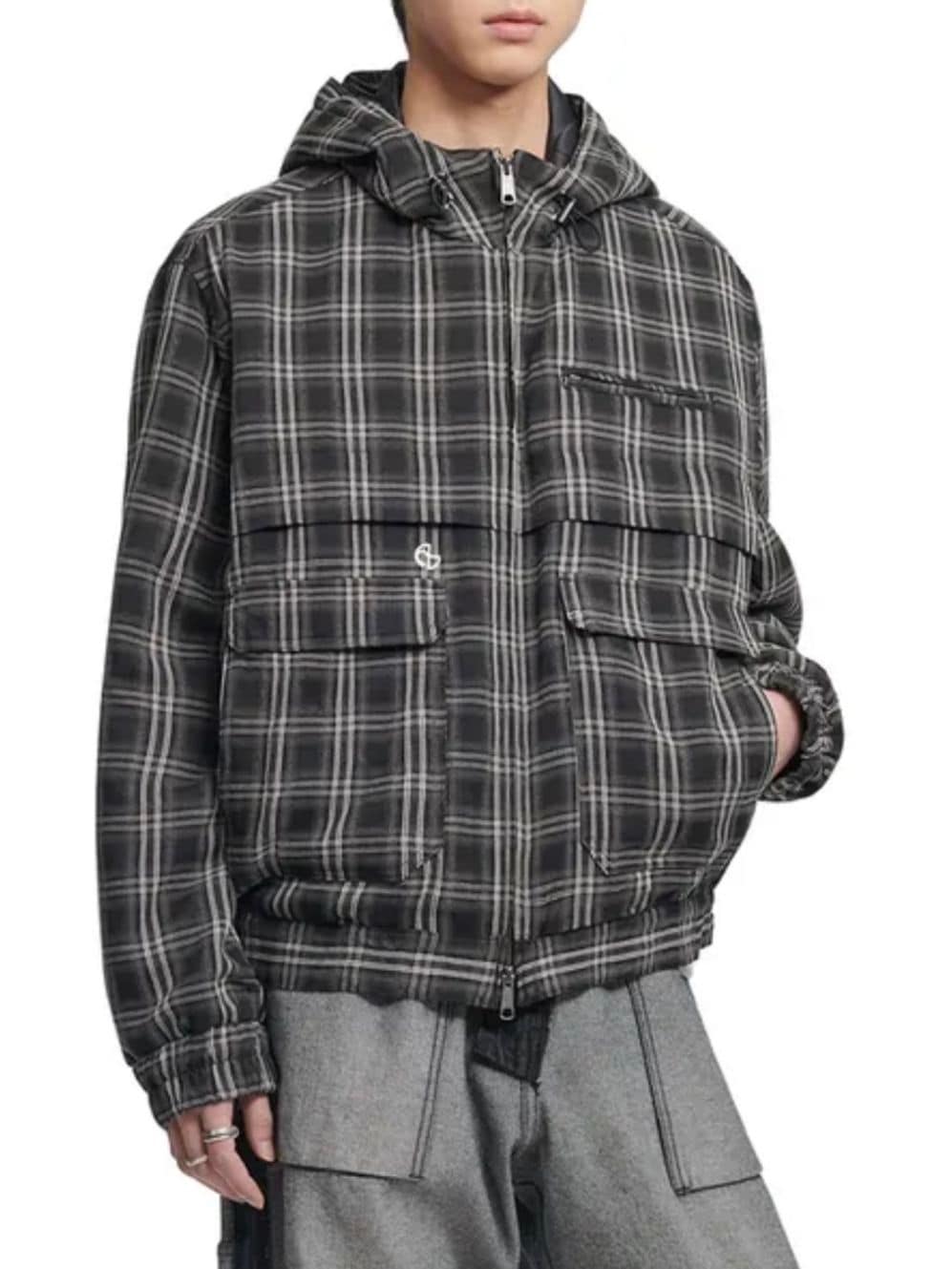 【NOMANUAL】CHECK HOODED JACKET