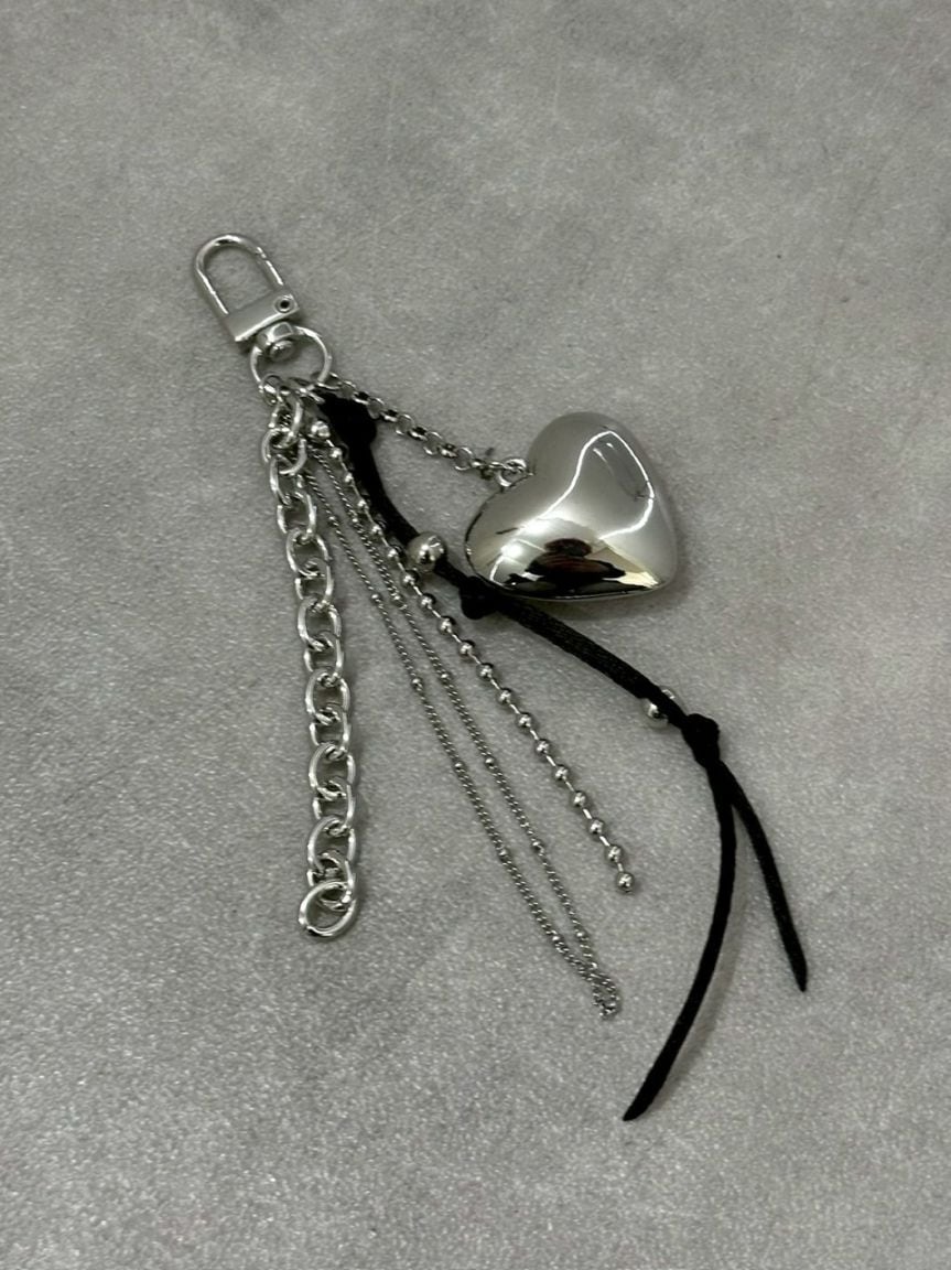 受注制【LUV CODE】silver heart key charm