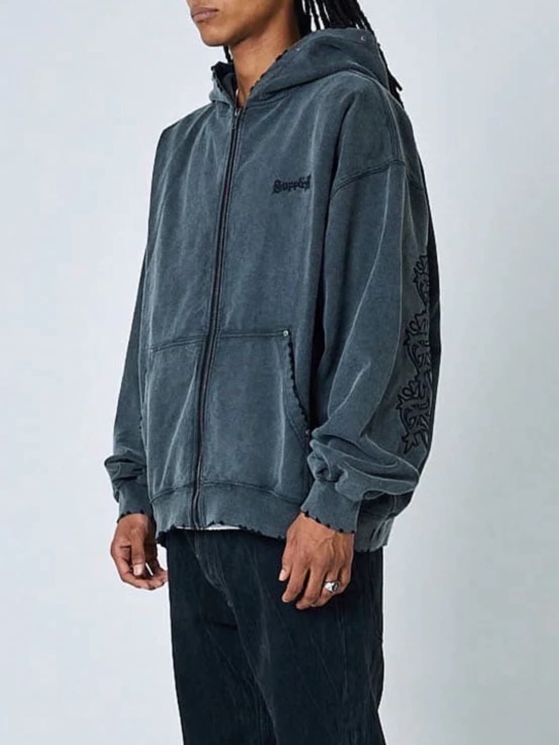 トップス supplier Studs Cross Patch Zip Hoodie SUPPLIER】Studs Cross Patch Zip Hoodie / 【サプライヤー