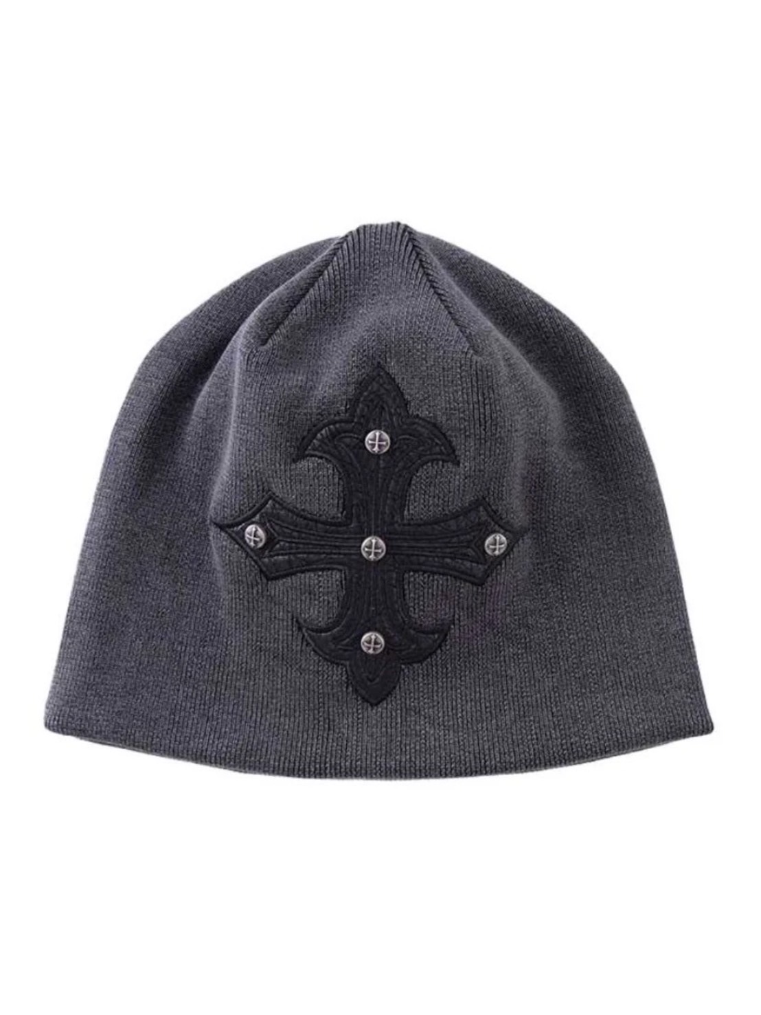 【SUPPLIER】Studs Cross Leather Patch Baenie / 【サプライヤー】スタッズクロスパッチビーニー