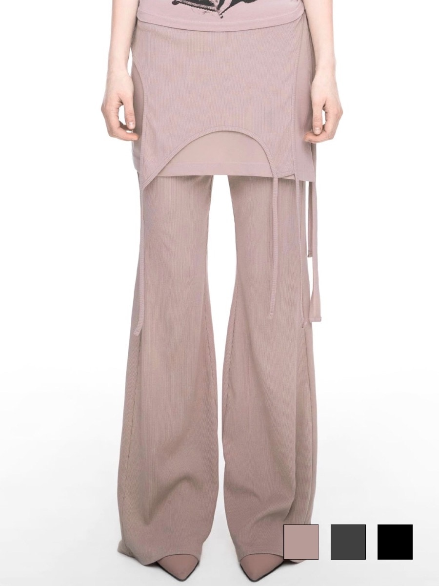 【NACHE】MIXED LAYERED SKIRT PANTS