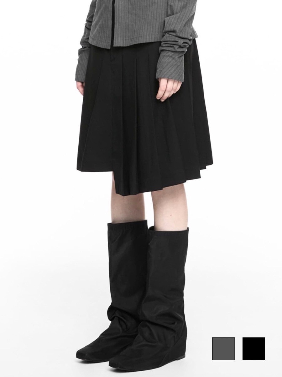 【NACHE】MAGNETIC PLEATED MIDI SKIRT