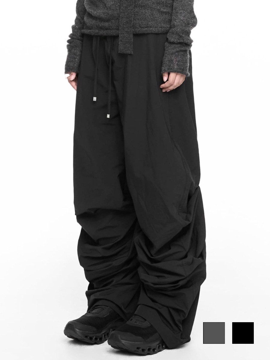 【NACHE】PINTUCK NYLON PANTS (UNISEX)
