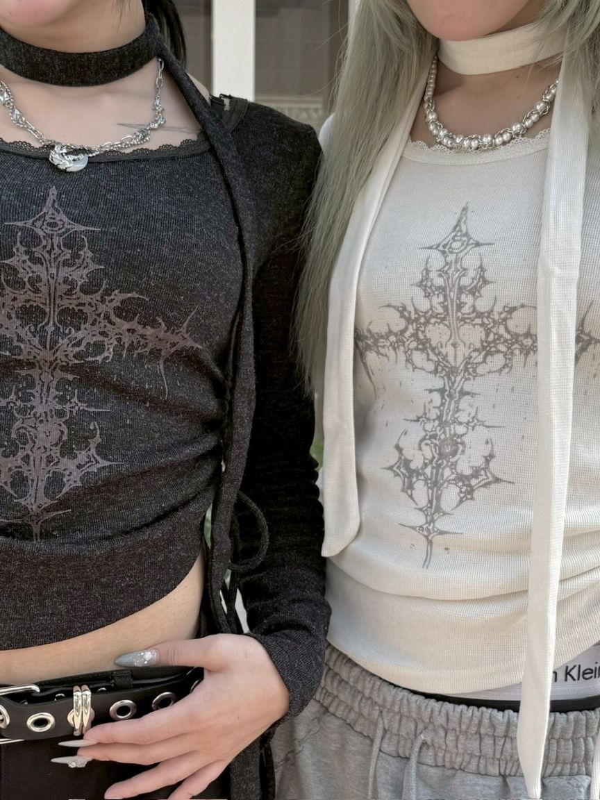 【nmtc +】side gather cross long sleeve / 【エヌエムティーシープラス】サイドギャザークロス長袖Tシャツ (2color)