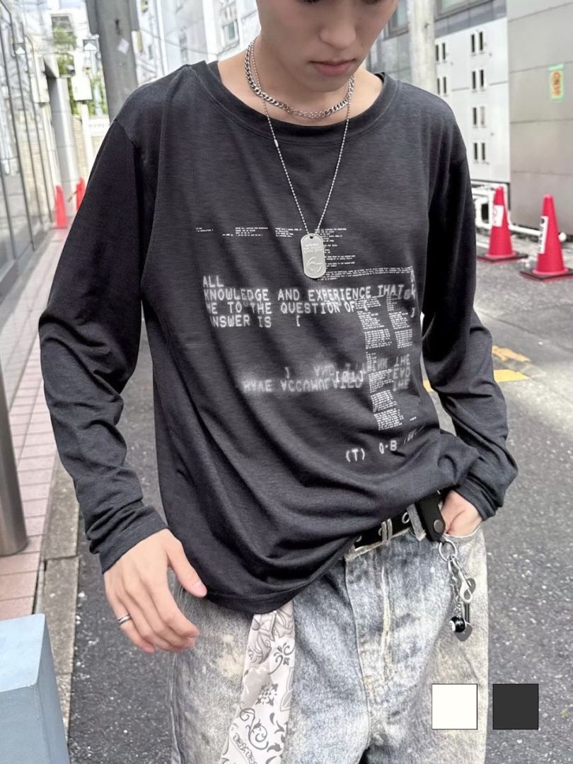 受注制【nmtc +】loose fit one shoulder long sleeve / 【エヌエムティーシープラス】ルーズフィットワンショルダー長袖Tシャツ (2color)