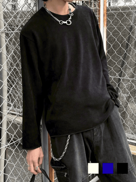 大阪店WEB限定受注制【Chikashitsu +】simple deck crew neck knit / 【チカシツプラス】シンプルデッキクルーネックニット (3color)