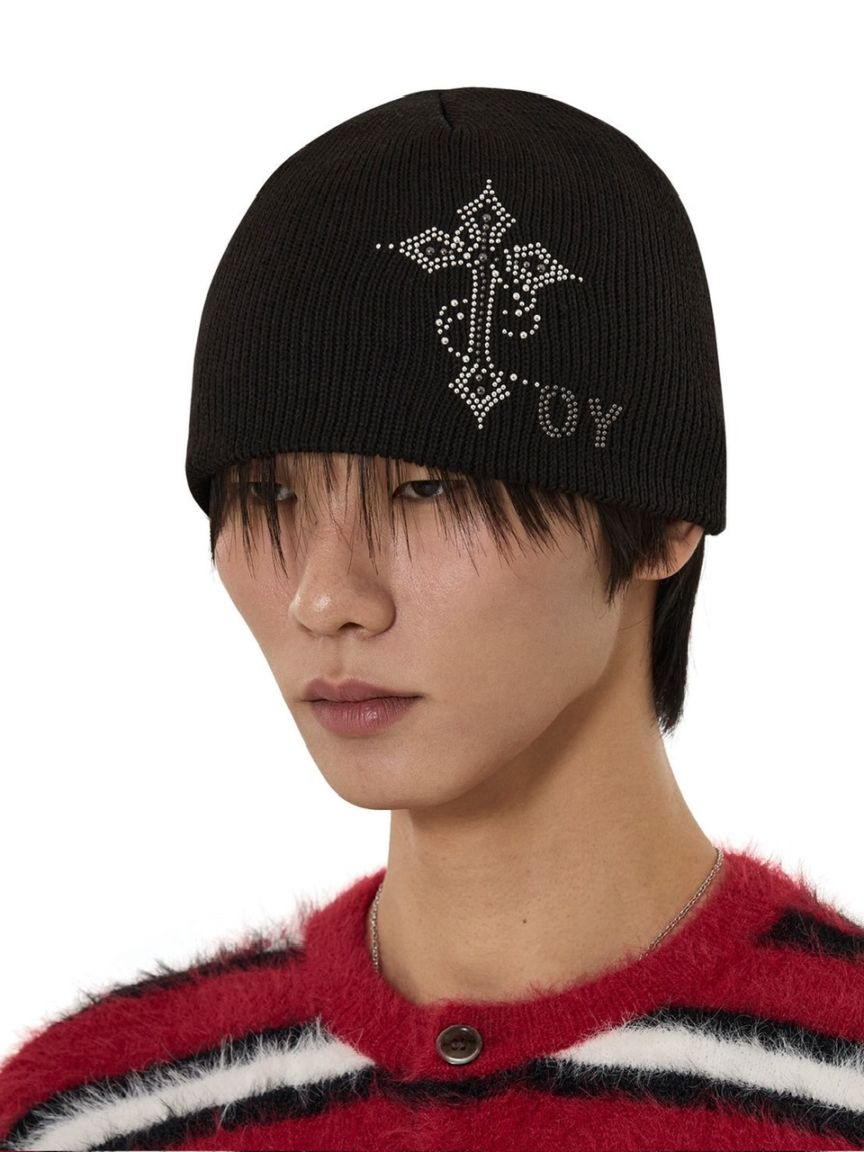 【OY】EMBELLISHED CROSS BEANI３
