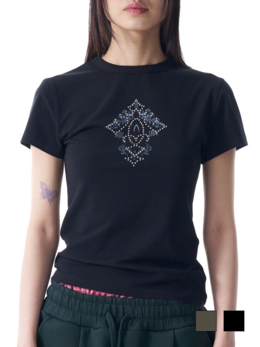 【AAKAM】Studded CROS2 Half Top