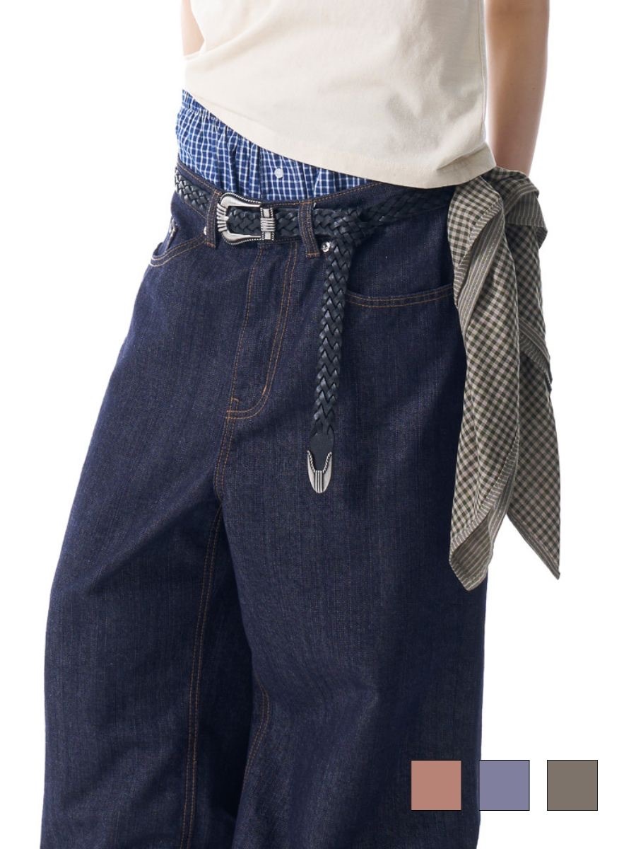 【AAKAM】Check Pattern Scarf