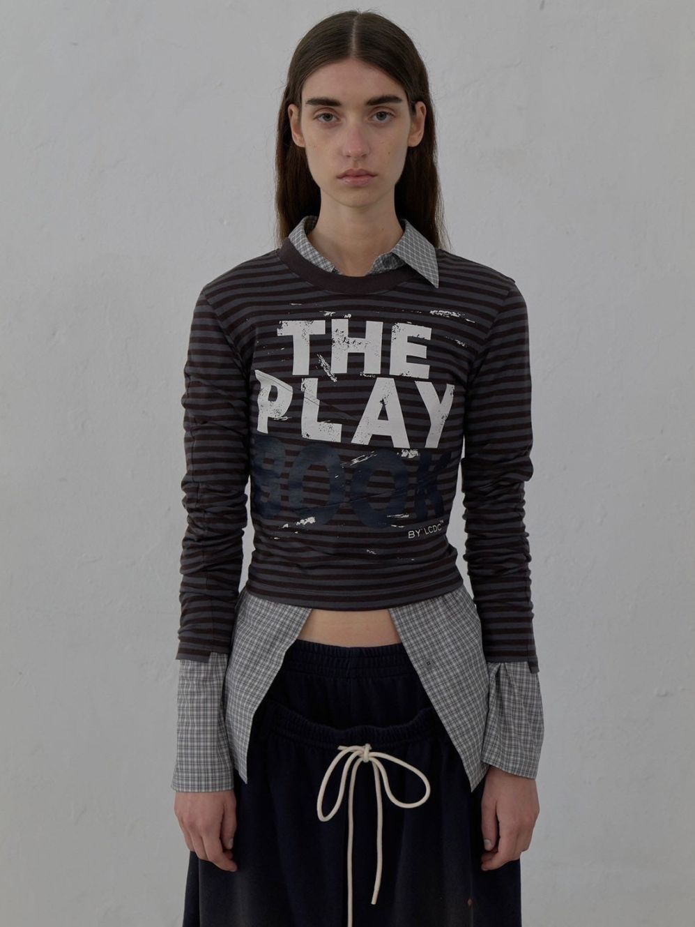 BLACK COMME des GARÇONS 長袖Tシャツ S ストライプ PLAY ストライプ