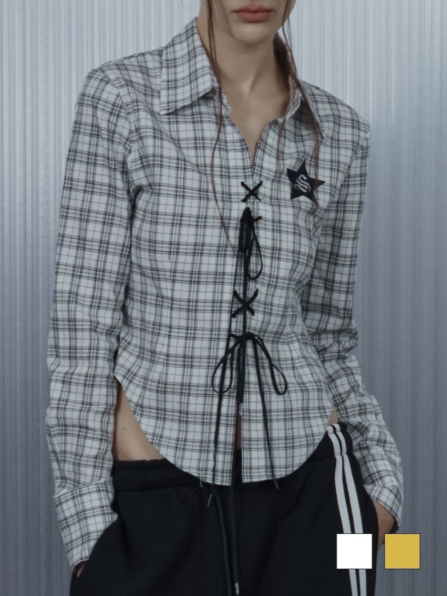 SETUP‐EXE】CHECK RACE-UP SHIRT / 【セットアップエグゼ】チェック