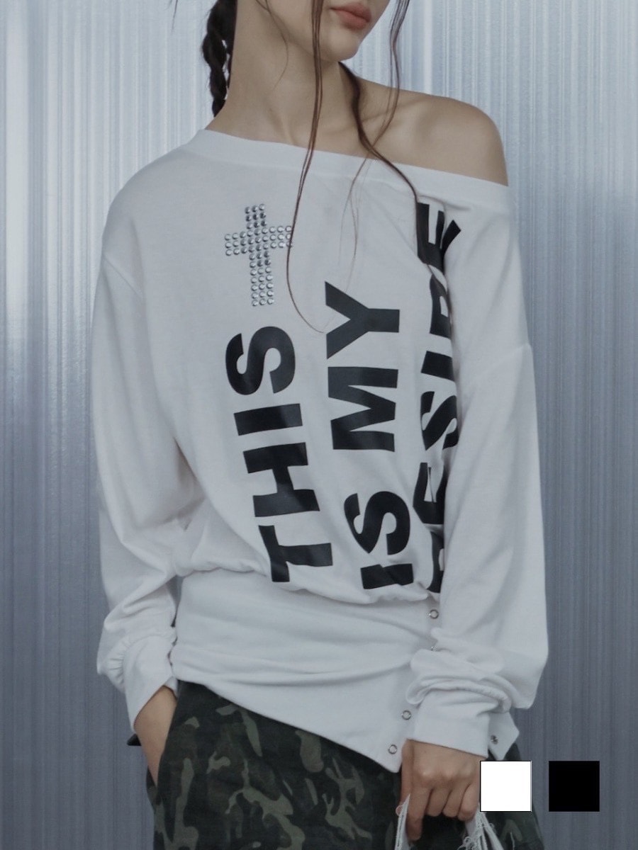 SETUP‐EXE】BOLD LETTERING LOOSE TOP / 【セットアップエグゼ