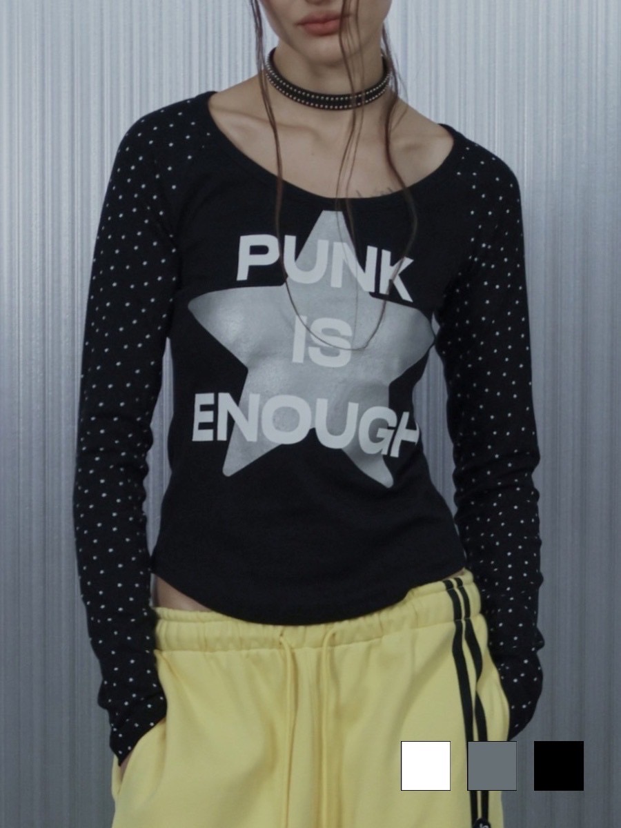 【SETUP‐EXE】STAR SLEEVE PUNK TOP / 【セットアップエグゼ】スタースリーブパンク長袖Ｔシャツ