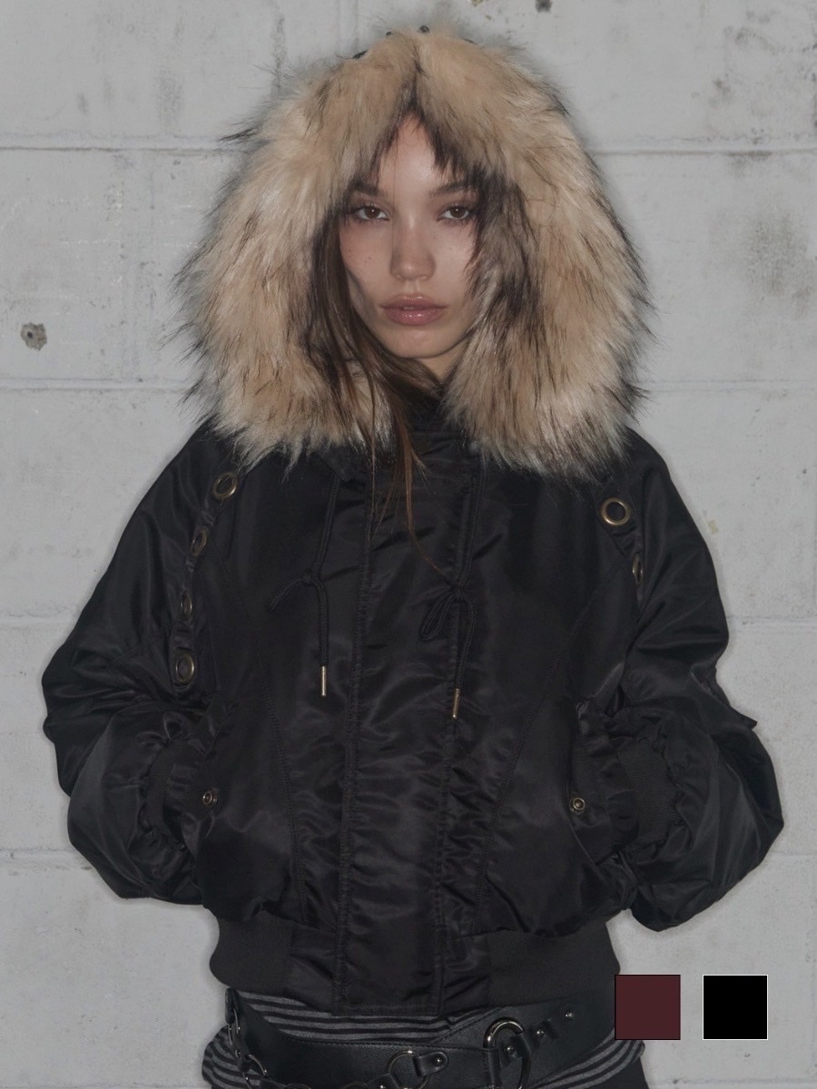 【FANCY CLUB】EYELET FUR MA-1 / 【ファンシークラブ】アイレットファーＭＡ-1