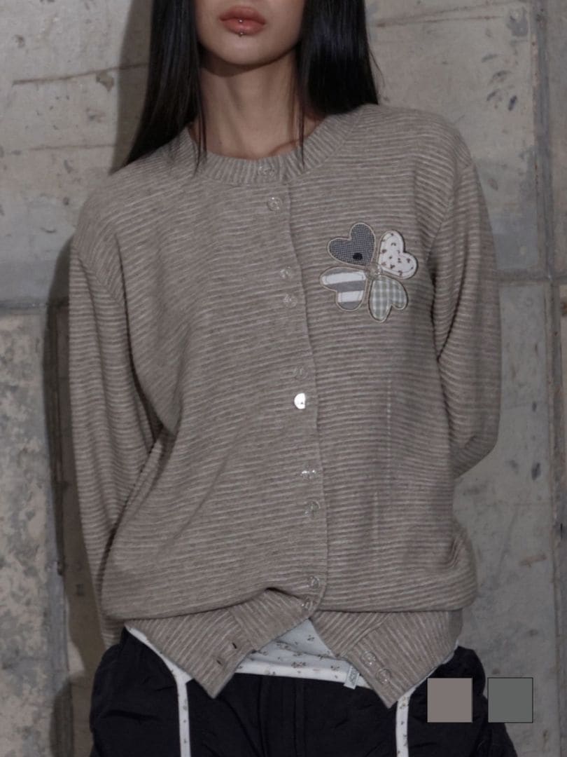 【FANCY CLUB】CLOVER PATCHWORK CARDIGAN / 【ファンシークラブ】クローバーパッチワークカーディガン