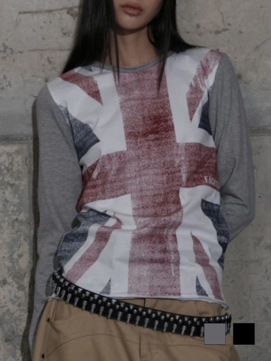 【FANCY CLUB】UNION JACK LONG SLEEVE / 【ファンシークラブ】ユニオンジャック長袖Ｔシャツ