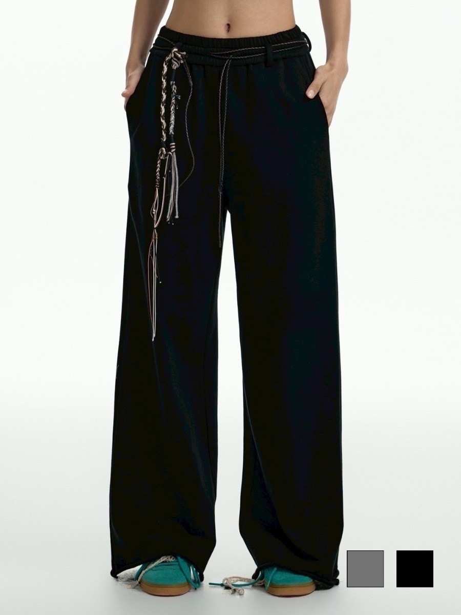 【TGNS】Drawstring Sweatpants With Raw Edges / 【ツーガンズ】ベルトストリングスウェットパンツ