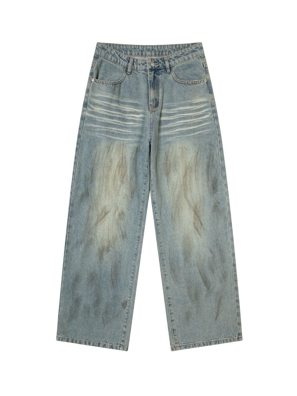 【TGNS】Whisker Washed Jeans / 【ツーガンズ】ダーティーウォッシュストレートデニムパンツ