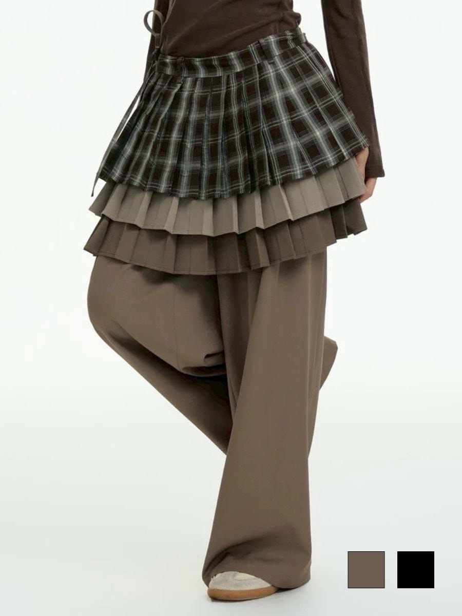 FANCY CLUB アンバランススカートレイヤードパンツ fancy club アンバランススカートレイヤードパンツ ブラック ITEM