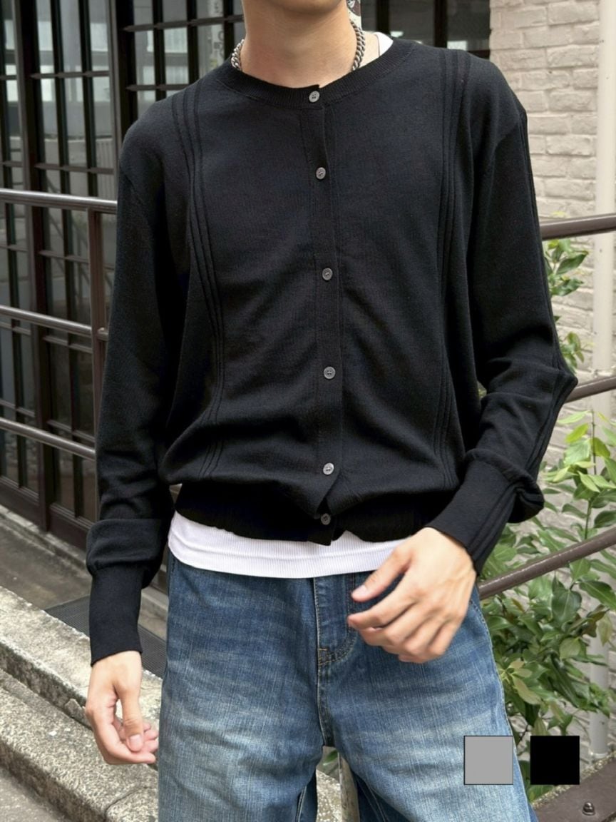 受注制【Chikashitsu +】wool blend cardigan / 【チカシツプラス】ウールブレンドカーディガン (2color)