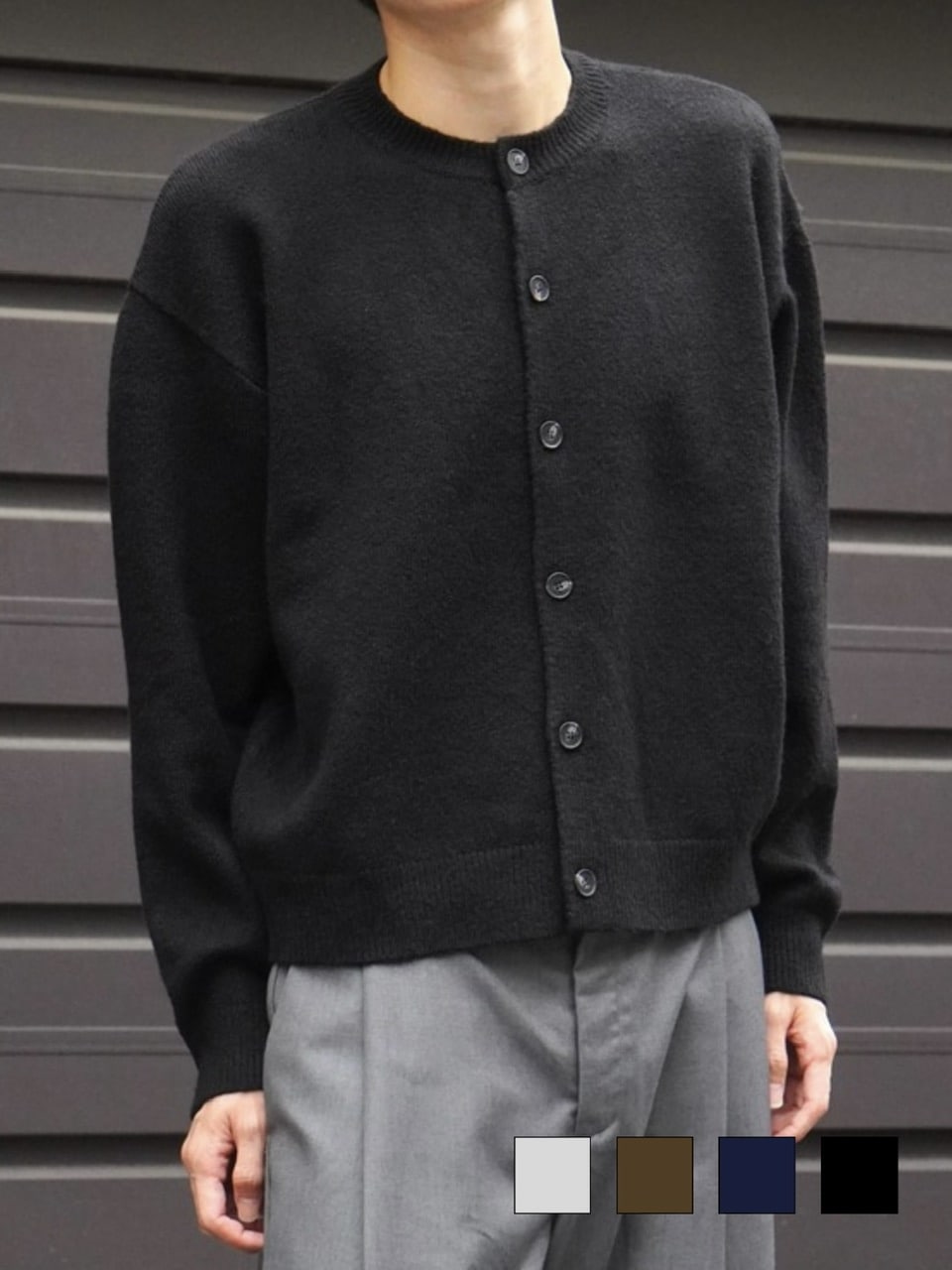 東京店WEB限定受注制【Chikashitsu +】soft touch crew neck knit cardigan / 【チカシツプラス】ソフトタッチクルーネックニットカーディガン (4color)