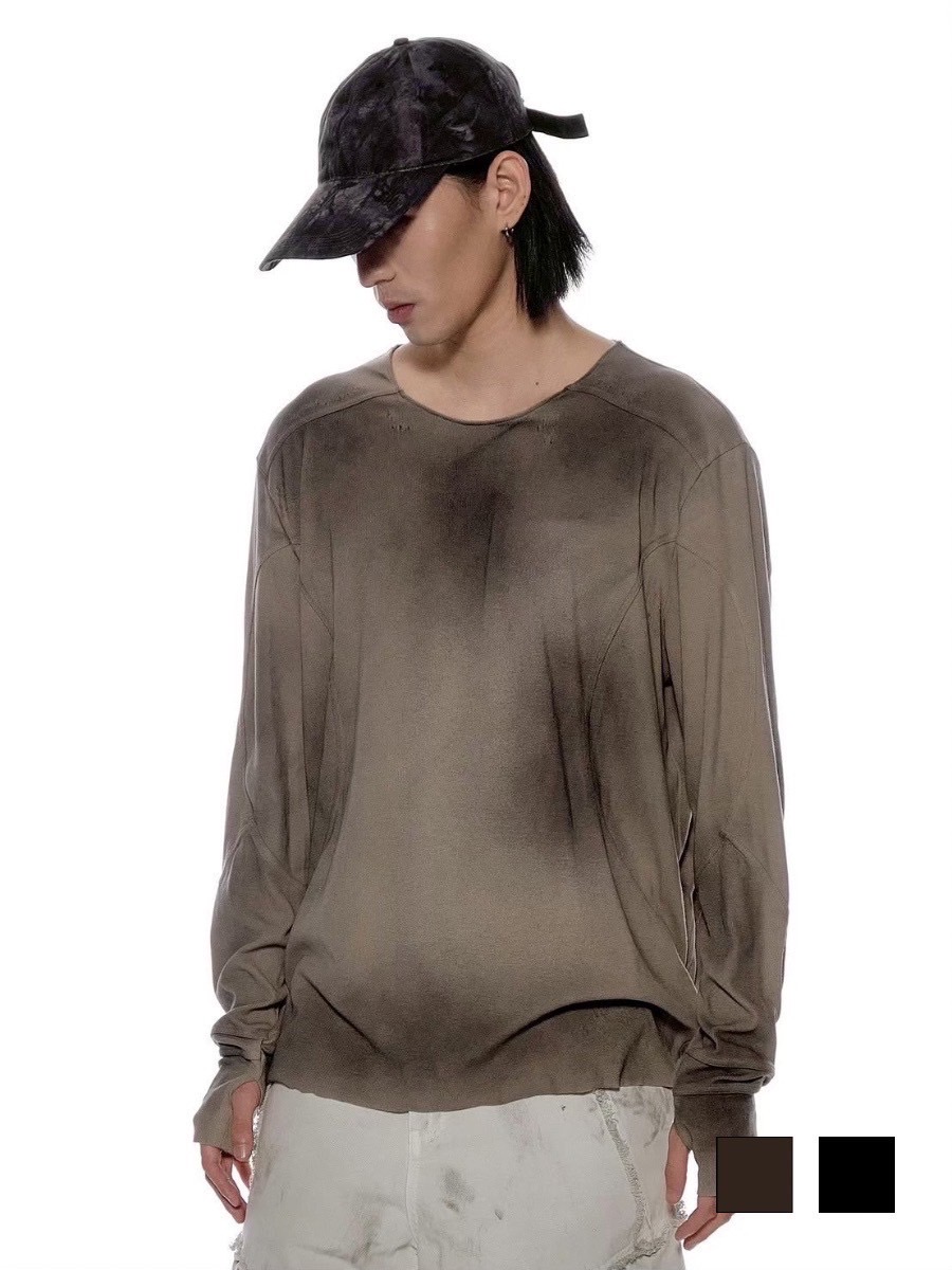 トップス d5ove Basic Washed Long-sleeved Tee d5ove】Basic Washed Long-sleeved Tee / 【ダヴ】スモークウォッシュ