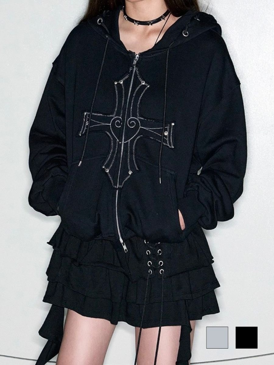 Fuzzykon プリーツモックネックTシャツ フリーサイズ 着画y2k モード