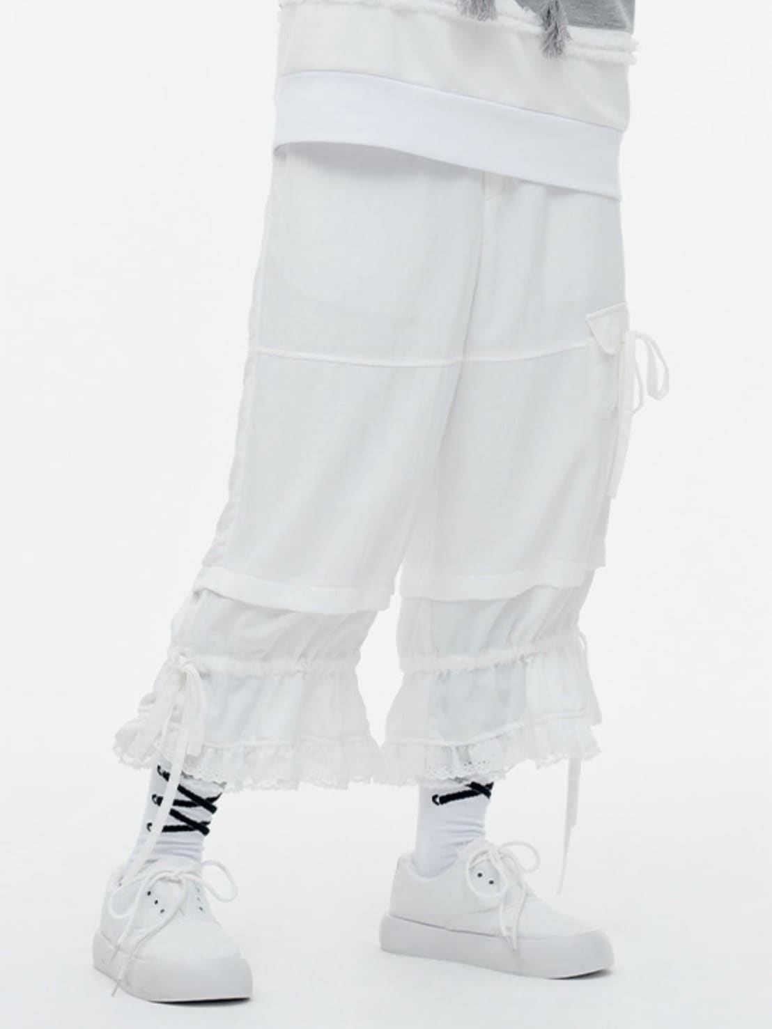 【TUOMIO】RIBBON MIDI PANTS / 【トゥオミオ】リボンミディパンツ