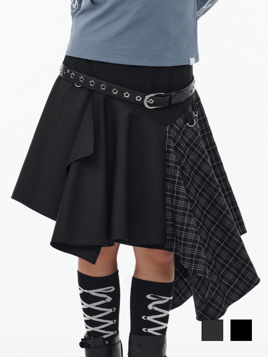 【TUOMIO】LAYERED ASYMMETRIC SKIRT / 【トゥオミオ】レイヤードアシンメトリースカート