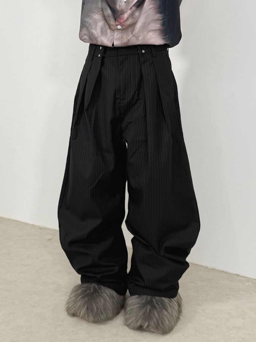 【Nerd out XU】stripe slacks / 【ナードアウトエックスユー】ストライプタックスラックス