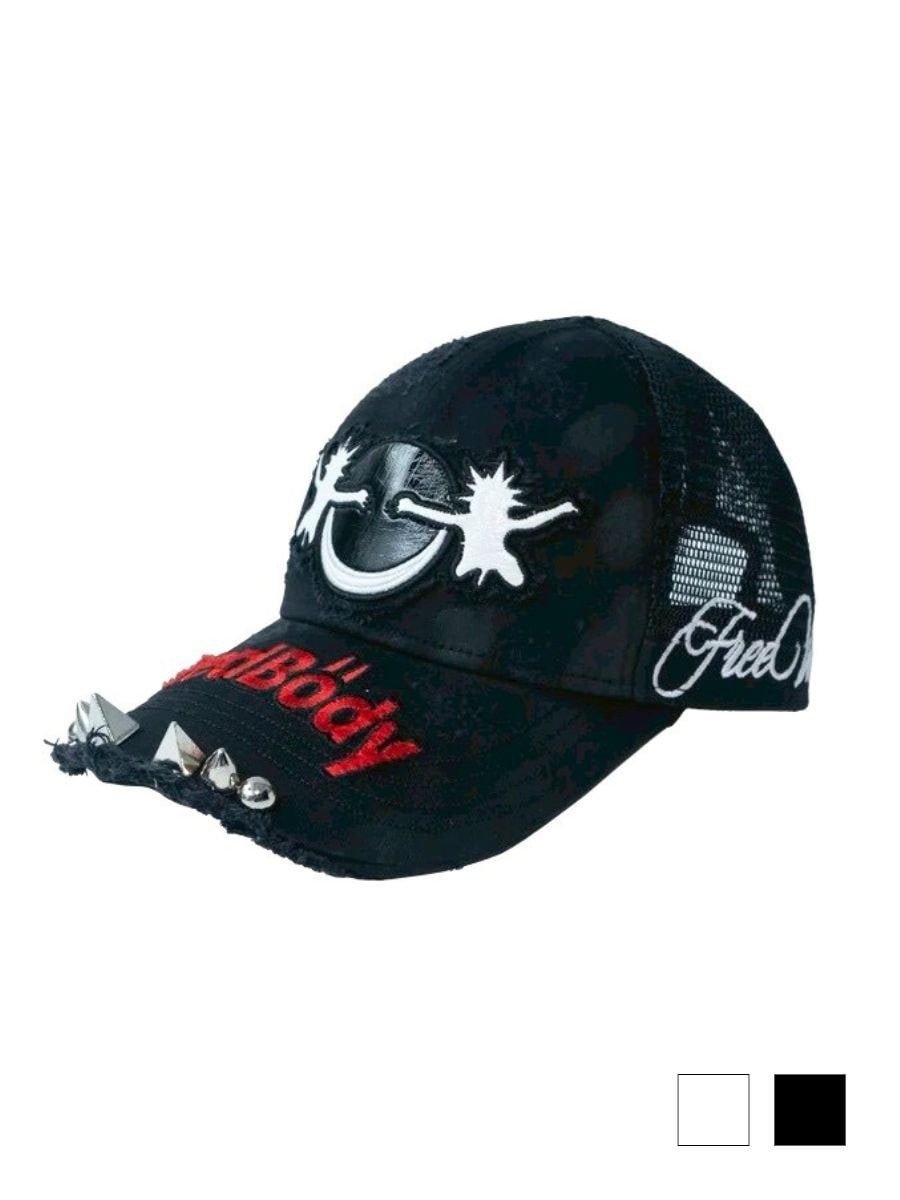 【F.V.V.O】Punk Smiley  Graphic Cap / 【フリーワールドオーダー(エフヴィーヴィーオー)】グラフィックステッチキャップ