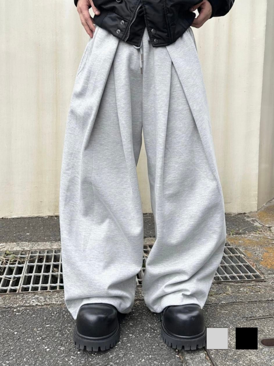 大阪店WEB限定受注制【Chikashitsu +】double tuck balloon sweat pants / 【チカシツプラス】ダブルタックバルーンスウェットパンツ (2color)