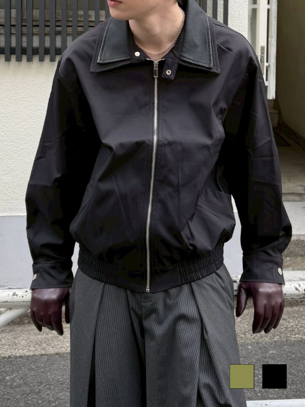 Chikashitsu +】double collar jacket / 【チカシツプラス】ダブル