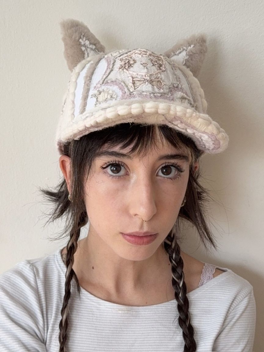 【tegdirb】Cozy companion hat / 【テグディルブ】キャットイヤーエンブロイダードキャップ