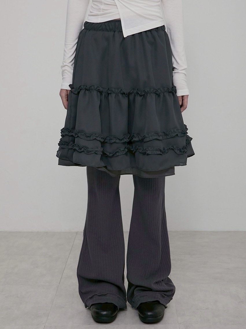 【FLAREUP】3-Layered Ruffle Skirt Pants / 【フレアアップ】3レイヤードラッフルスカートパンツ