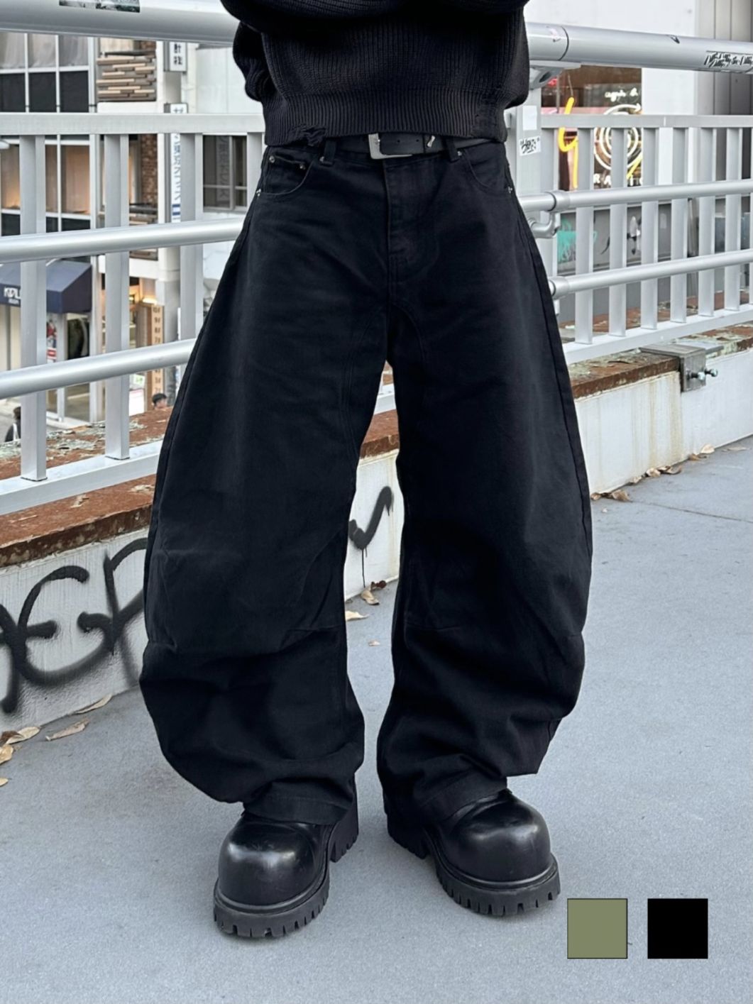 大阪店WEB限定受注制【Chikashitsu +】deep ballon curve pants