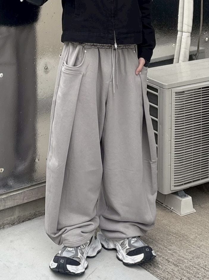 受注制【youll】rivet tuck wide pants (2color)