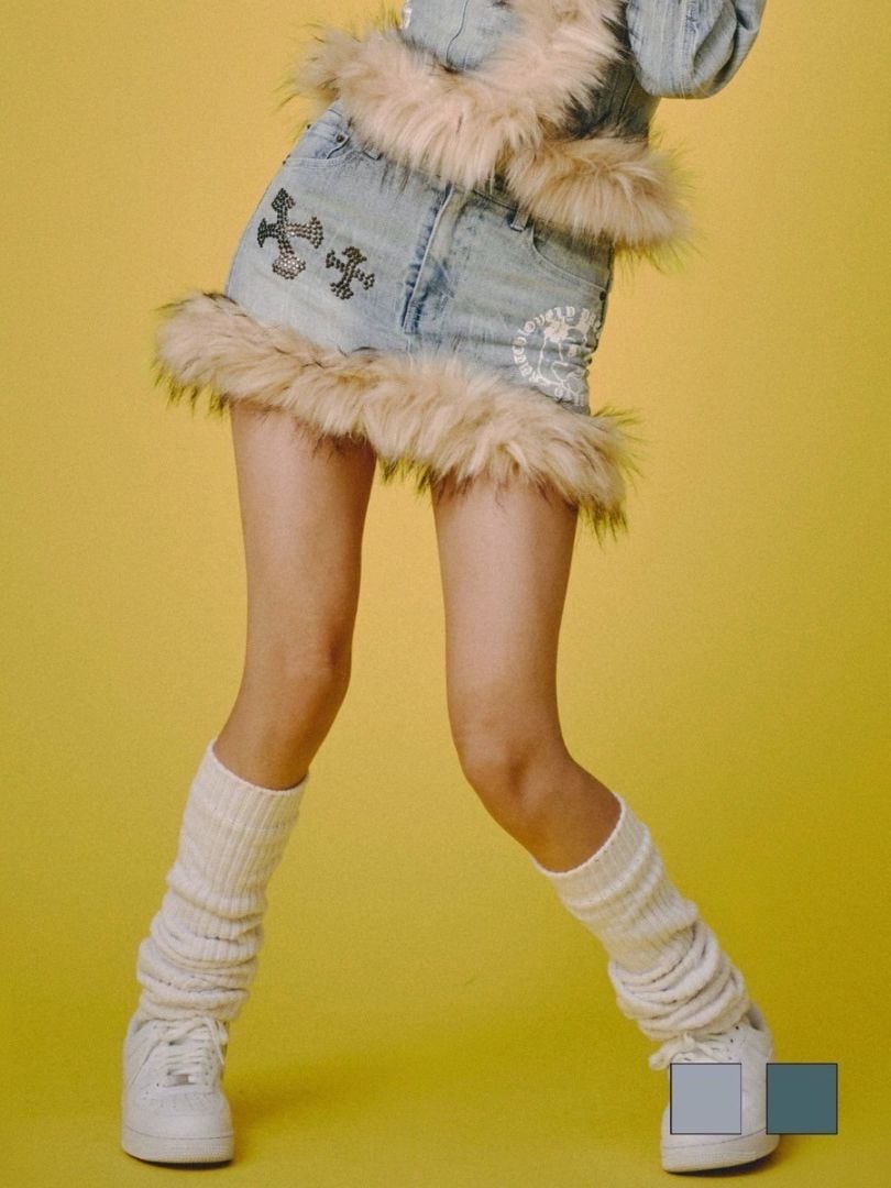 【GALFY】ぎゃるちゃんファーデニムミニ